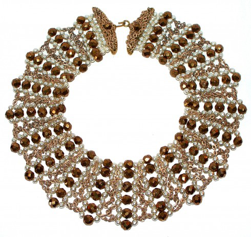 Vintage Coppola e Toppo Italian Beaded Collar Necklace 