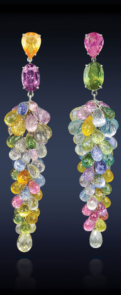 Sapphire Cluster Drop Earrings | Haute Tramp