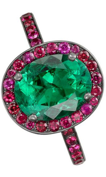 Betteridge ruby and emerald ring