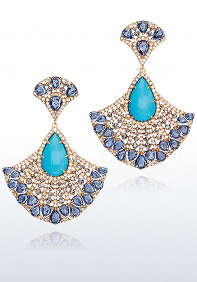 {Daily Jewel} Turquoise Fan Earrings by Cellini Jewelers