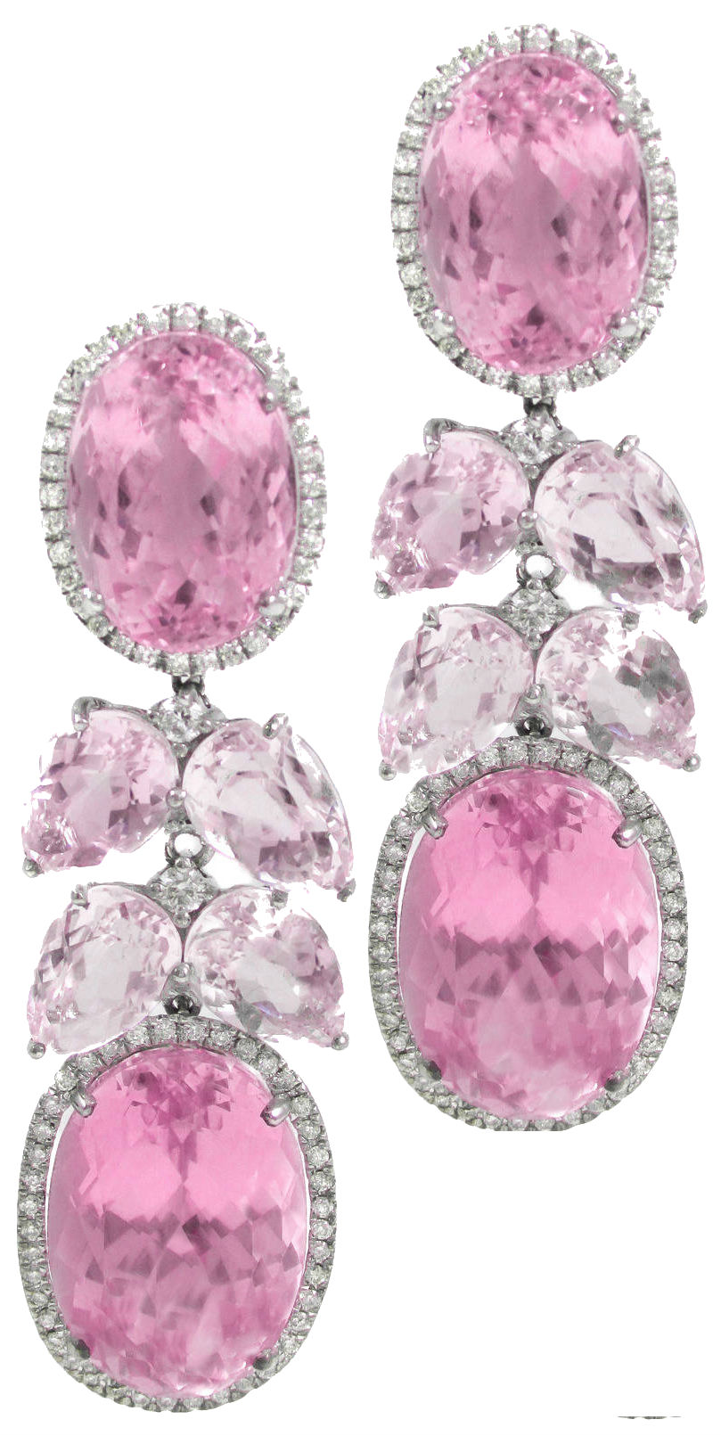 Pink Kunzite Diamond Waterfall Earrings Daily Jewel Haute Tramp